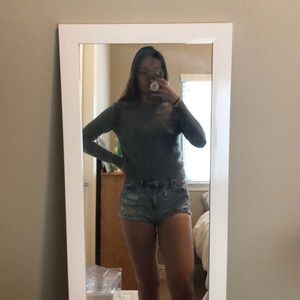 brandy melville cropped gray sweater